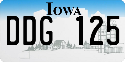 IA license plate DDG125