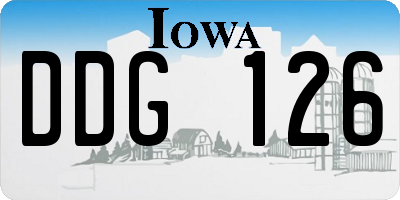 IA license plate DDG126