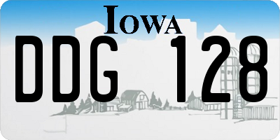 IA license plate DDG128