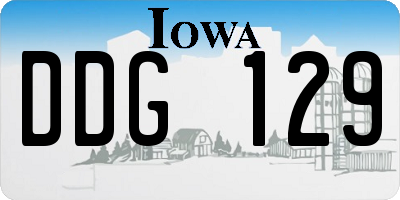 IA license plate DDG129