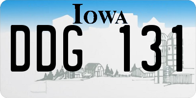 IA license plate DDG131