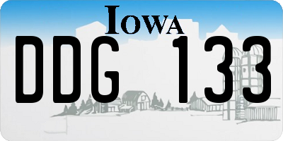 IA license plate DDG133