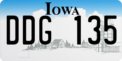 IA license plate DDG135