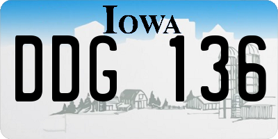IA license plate DDG136