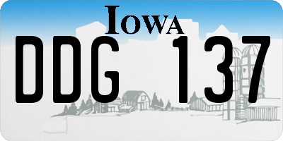 IA license plate DDG137
