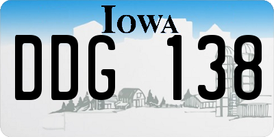 IA license plate DDG138