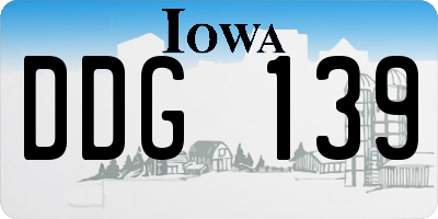 IA license plate DDG139