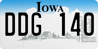 IA license plate DDG140