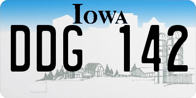 IA license plate DDG142