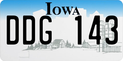 IA license plate DDG143