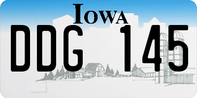 IA license plate DDG145
