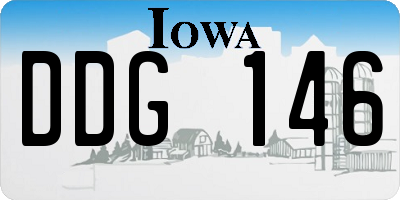 IA license plate DDG146