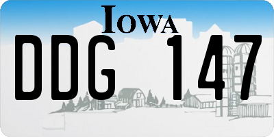 IA license plate DDG147