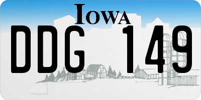 IA license plate DDG149