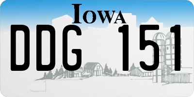 IA license plate DDG151