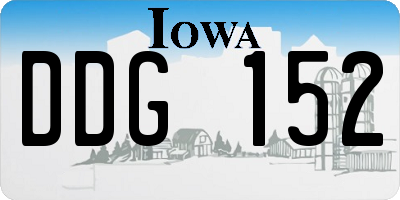 IA license plate DDG152