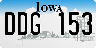 IA license plate DDG153