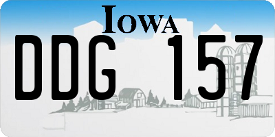 IA license plate DDG157