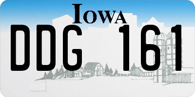 IA license plate DDG161