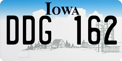 IA license plate DDG162