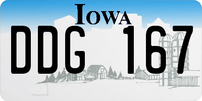IA license plate DDG167