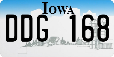 IA license plate DDG168