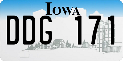 IA license plate DDG171