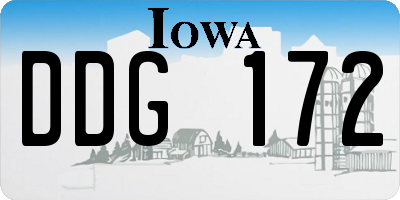 IA license plate DDG172