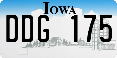IA license plate DDG175