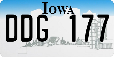 IA license plate DDG177