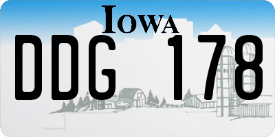 IA license plate DDG178
