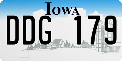IA license plate DDG179