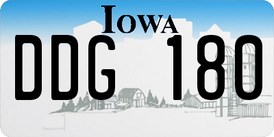 IA license plate DDG180