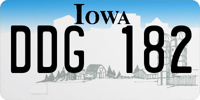 IA license plate DDG182