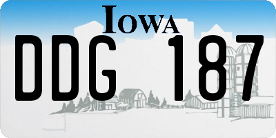 IA license plate DDG187