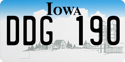 IA license plate DDG190