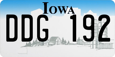 IA license plate DDG192