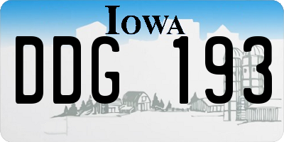 IA license plate DDG193