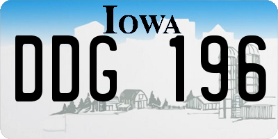 IA license plate DDG196