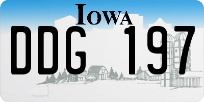 IA license plate DDG197