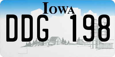IA license plate DDG198