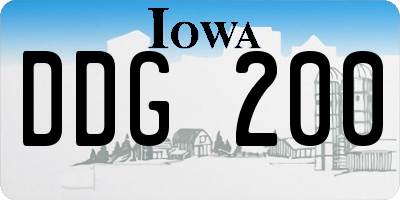 IA license plate DDG200