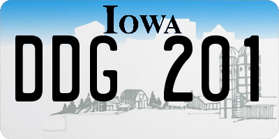 IA license plate DDG201