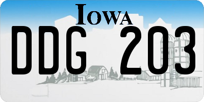 IA license plate DDG203