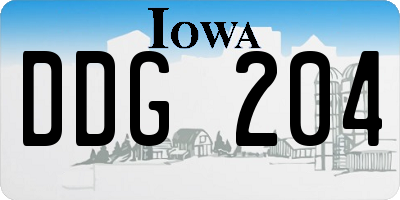 IA license plate DDG204