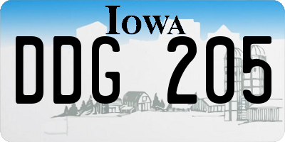 IA license plate DDG205