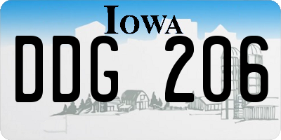 IA license plate DDG206