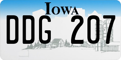 IA license plate DDG207