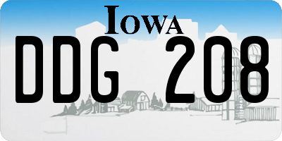 IA license plate DDG208