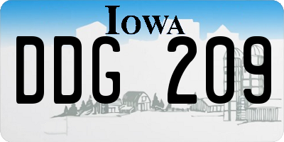 IA license plate DDG209